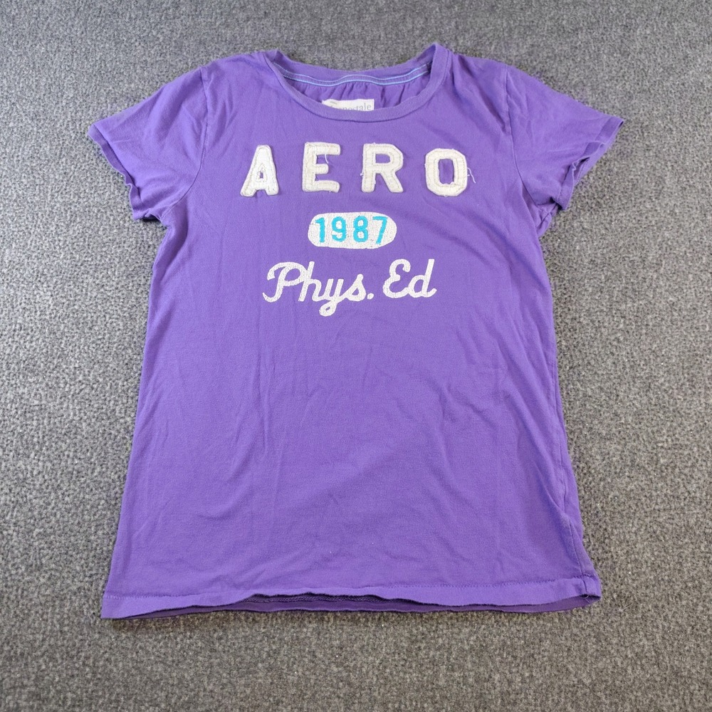 Y2k Aeropostale Graphic Tee XL Purple Aero 1987 Phys Ed Short Sleeve Shirt